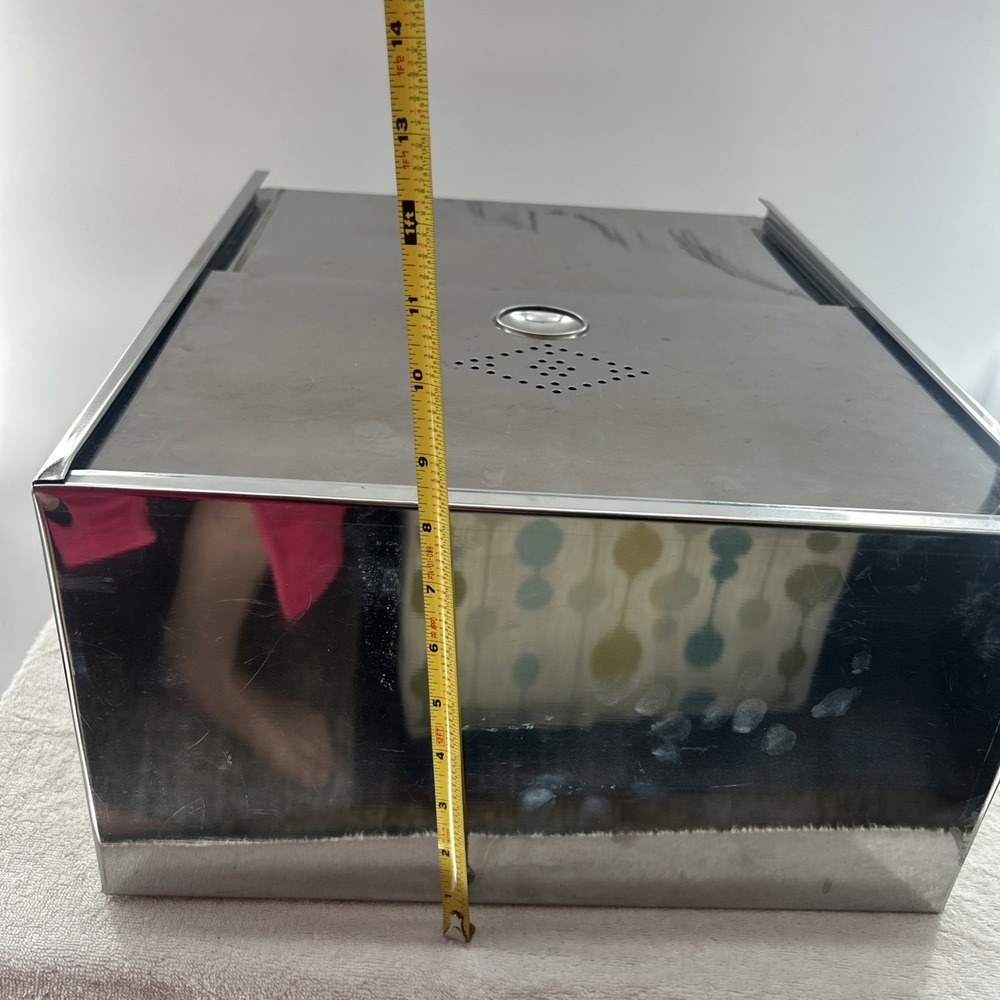 Hoosier Vintage Cabinet Metal Bread Box Drawer 18.25"x15"x8.25" Sliding Top - Picture 7 of 8